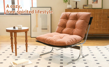 Accent Chair High Back Wingback Faux Leather Brown 27x32x39 In 350 LB