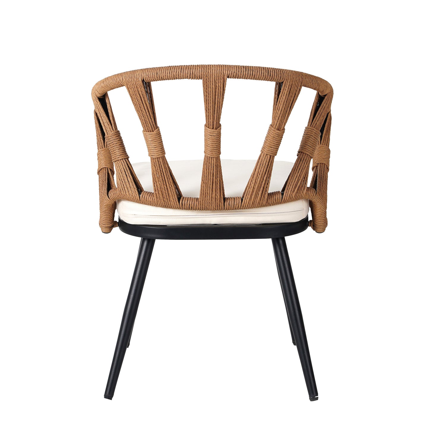 4-Seat Outdoor PE Rattan Dining Set Dark Yellow