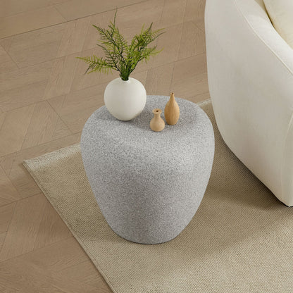 19.29 in Fiberglass Side Table, Scratch-Resistant, Waterproof, Living Room