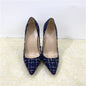 New Woven High Heel Shoes 12CM Pointed Stiletto Heel Shallow Mouth
