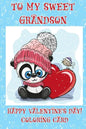 To A Sweet Grandson: Happy Valentine's Day! Coloring Card - Paperback