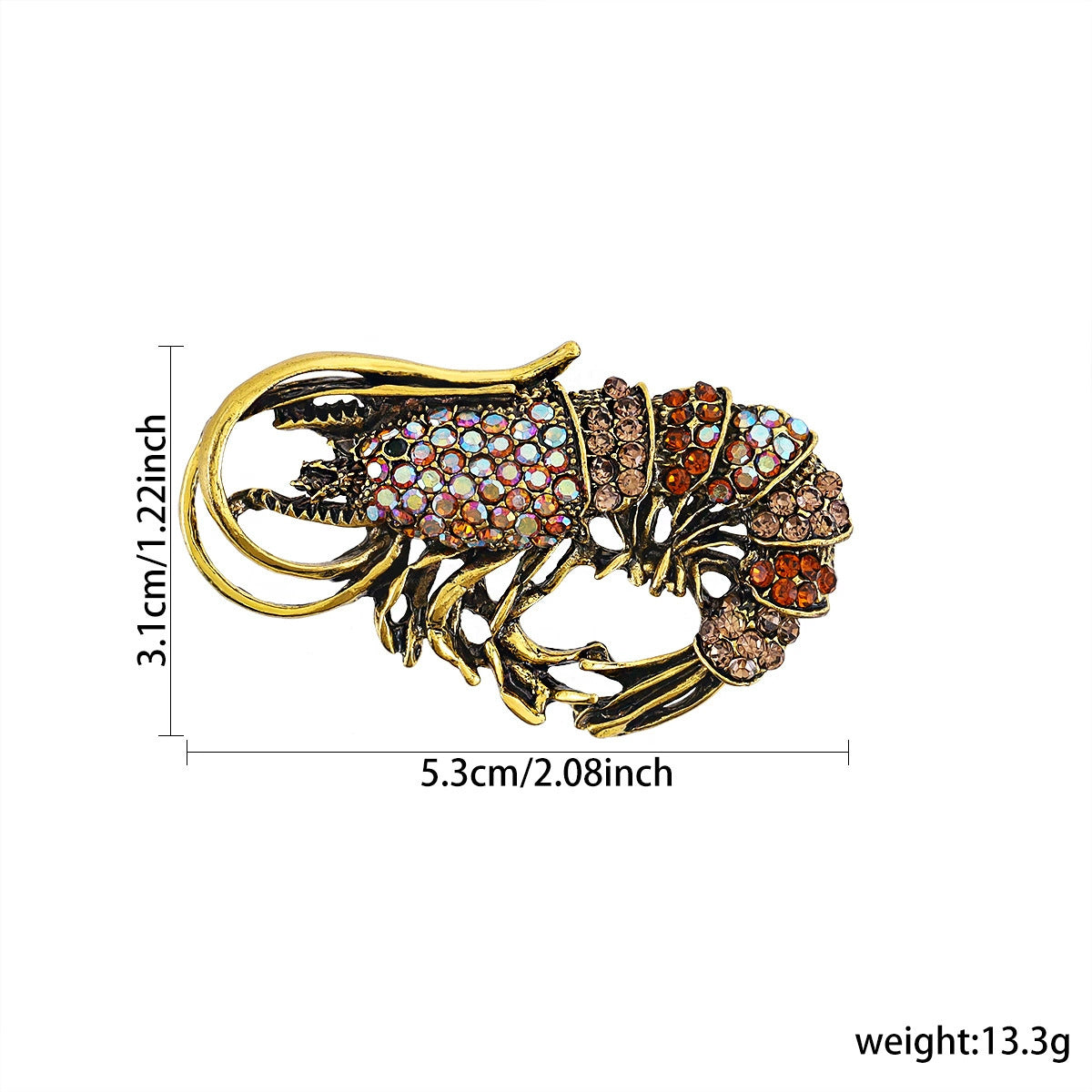 Enamel-dripped Lobster Brooch Accessory For Women