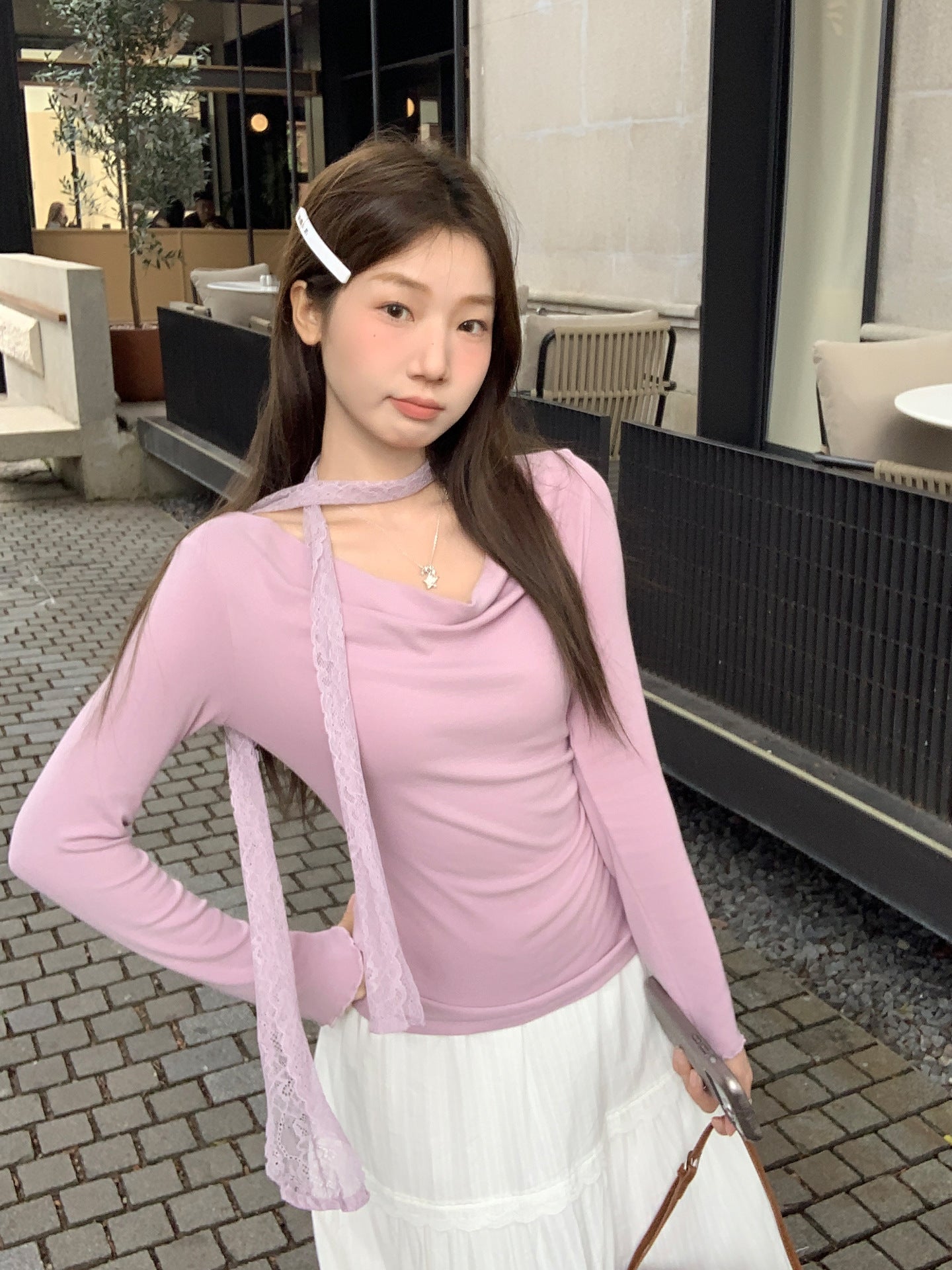 Fitted Waist For A Slimming Effect With An Asymmetrical Long-sleeve Design
