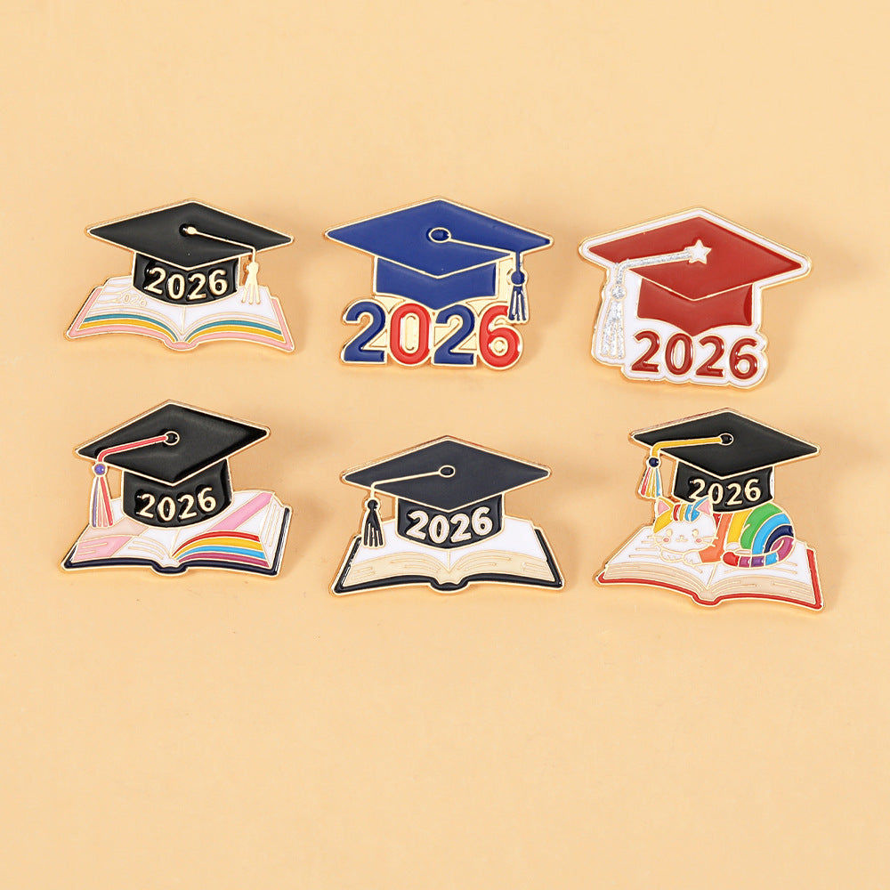 New Graduation Season Bachelors Cap Series Brooch Set
