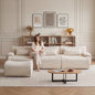 Sofa Curved White 3 Seat Anti-Slip 118 In No Assembly High-Density Foam