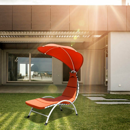 Patio Hanging Swing Hammock Chaise Lounger Chair with Canopy
