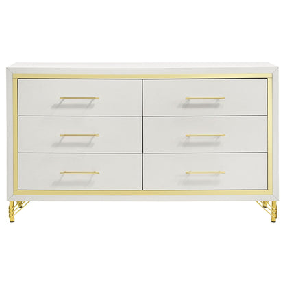 Lucia 6-drawer Dresser Cabinet White
