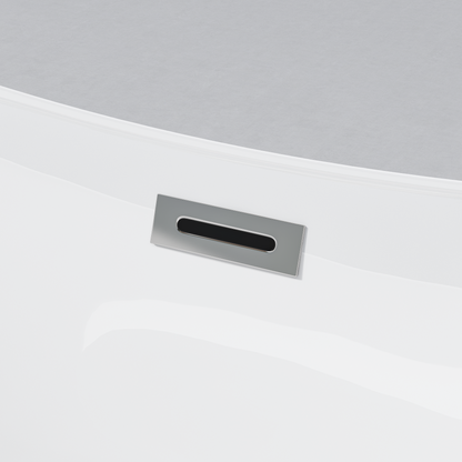 Modern Acrylic Freestanding Tub, Gloss White, Chrome Overflow and Pop-Up Drain
