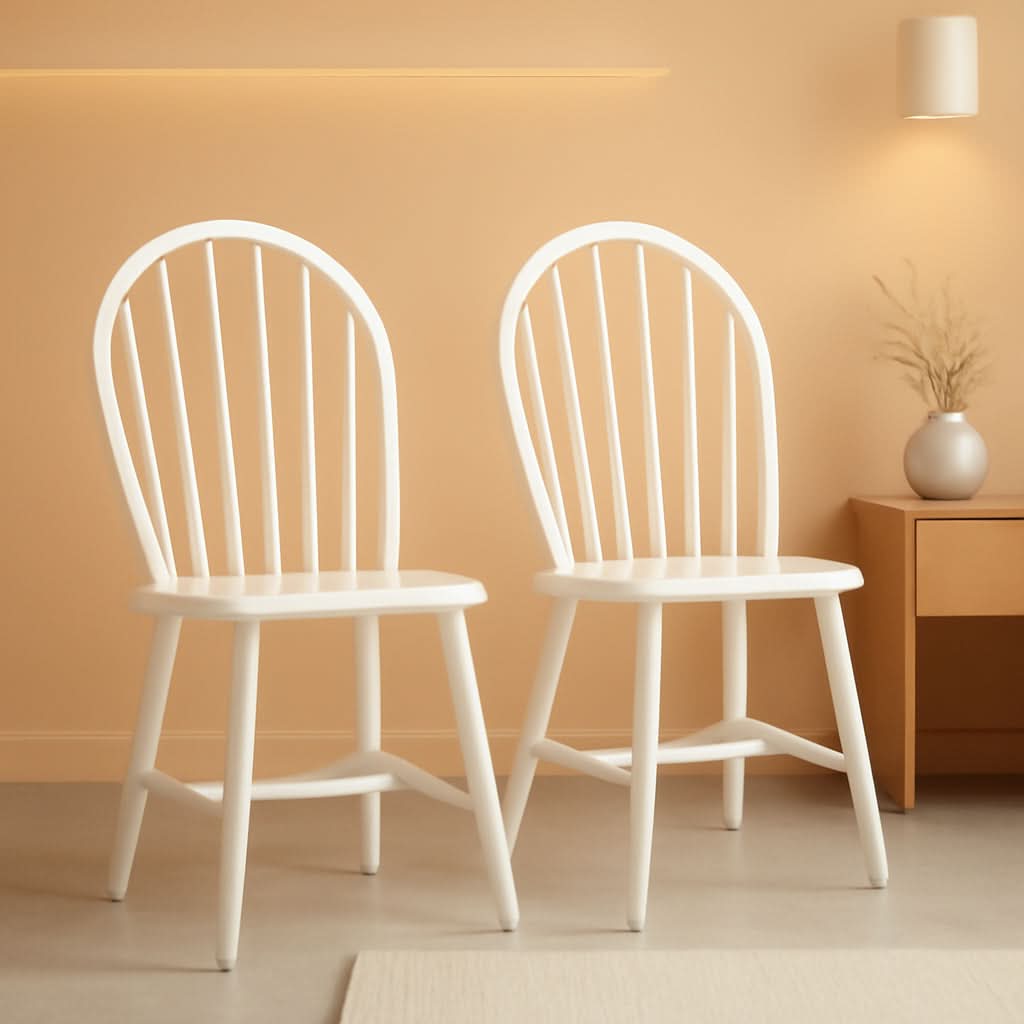 Camden 18 Inch Farmhouse Black Spindle Back Dining Chairs Pair