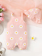 Children's Daisy Textured Wide Strap Romper and Hat Set