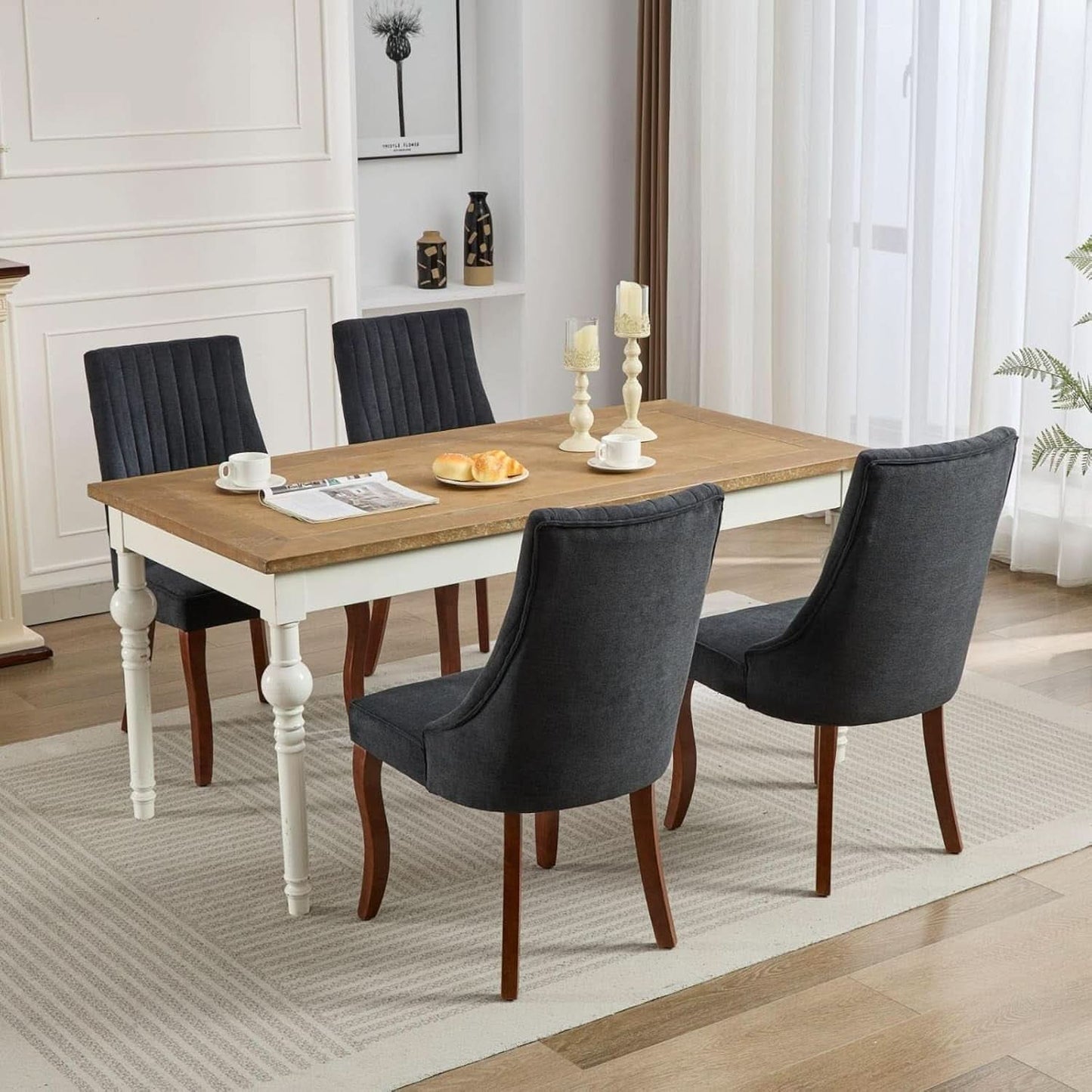 Velvet Dining Chairs Set Of 4 Black For Kitchen Use