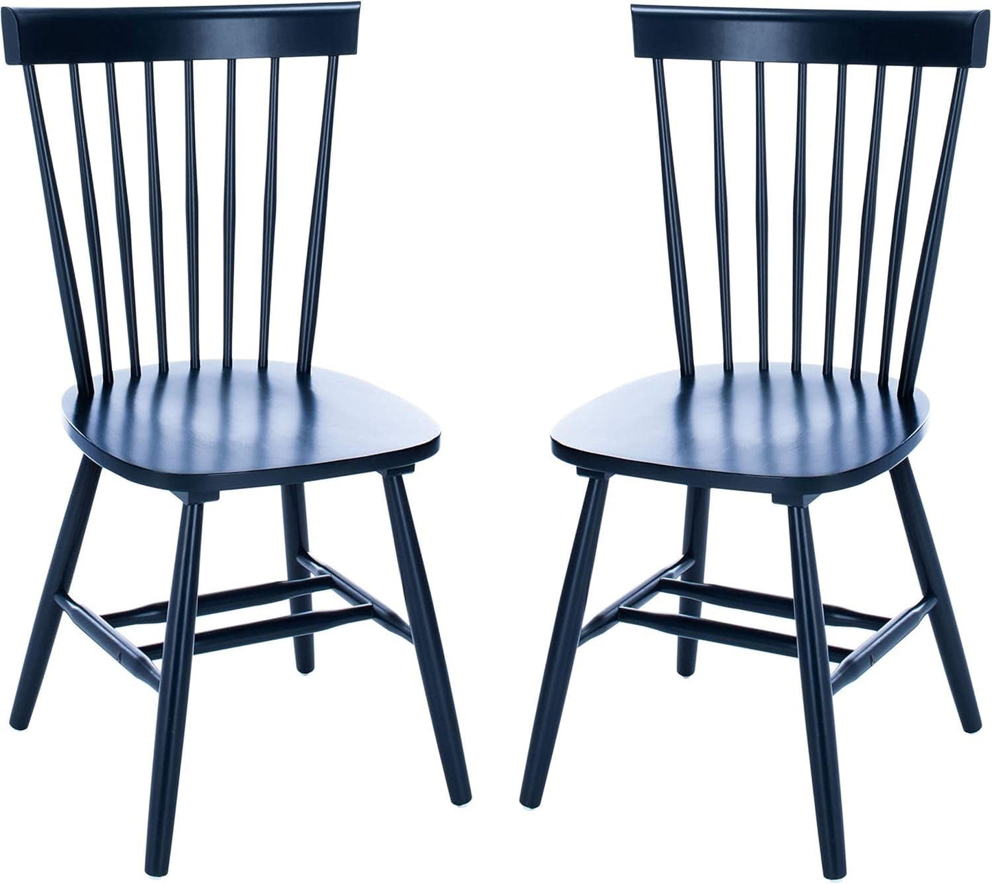 Navy Blue Windsor Spindle Solid Wood Dining Chair Set Of 2
