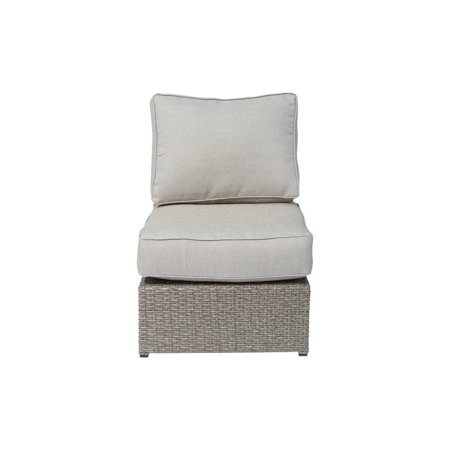 Outdoor Sectional Set HDPE Wicker Aluminum Gray Reversible 4 Person
