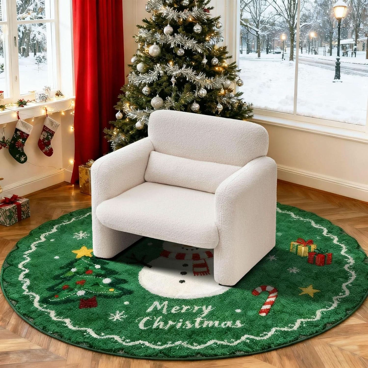 33Inch Sherpa Upholstered Accent Chair With Armrests