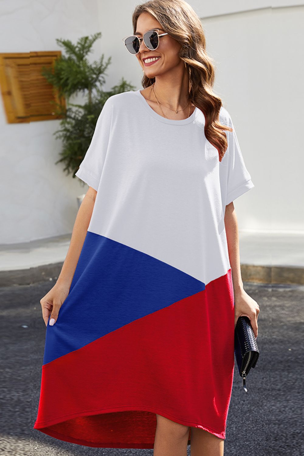 Boho Patriotic Color Block Dress