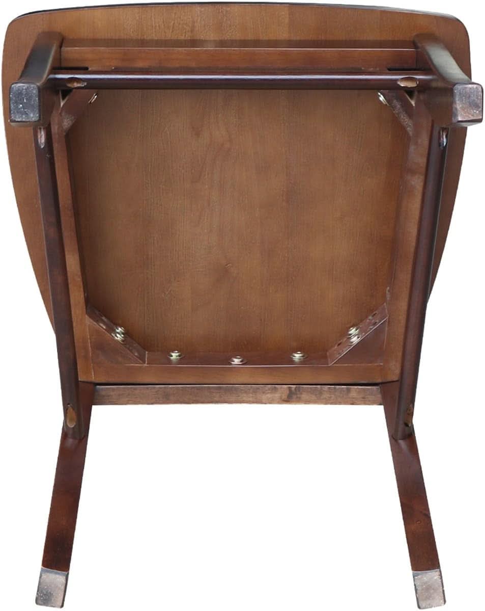 X Back Dining Chair In Java Finish With Solid Wood Seat