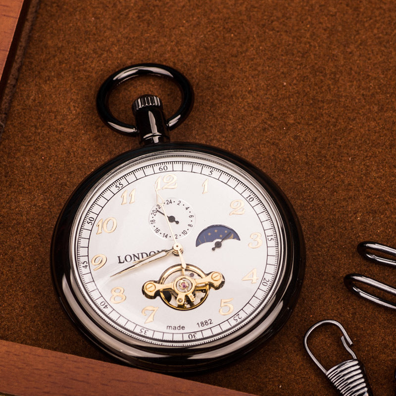 Starry Sky Open-Back Mechanical Pocket Watch