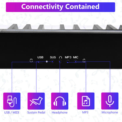 88-Key Portable Electronic Piano with Voice Function