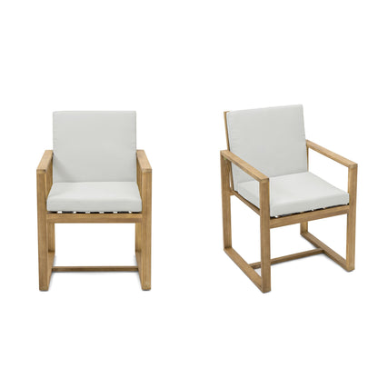 Outdoor Dining Chair Acacia Wood Set of 2