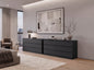 Dresser Minimalist 6-Drawer Wenge Particle Board Melamine Metal Legs 60.4 In