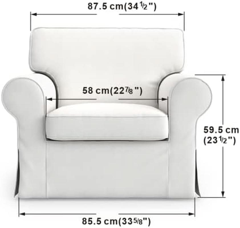 Ektorp Armchair Slipcover Cotton White Replacement Cover