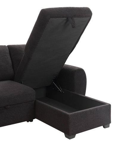 Veronica - Reversible Sleeper Sectional Sofa With Storage Chaise - Black