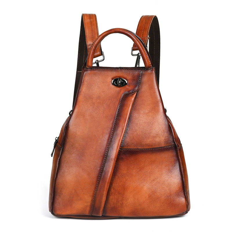 Vintage Large-capacity Backpack Made From Full-grain Cowhide