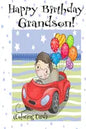 HAPPY BIRTHDAY GRANDSON! (Coloring Card): (Personalized Birthday Card for Boys!): Inspirational Birthday Messages & Images! - Paperback