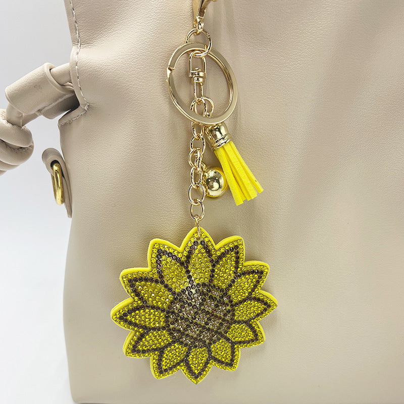 Creative Diamond-studded Sunflower Keychain Sunflower Bag Charm