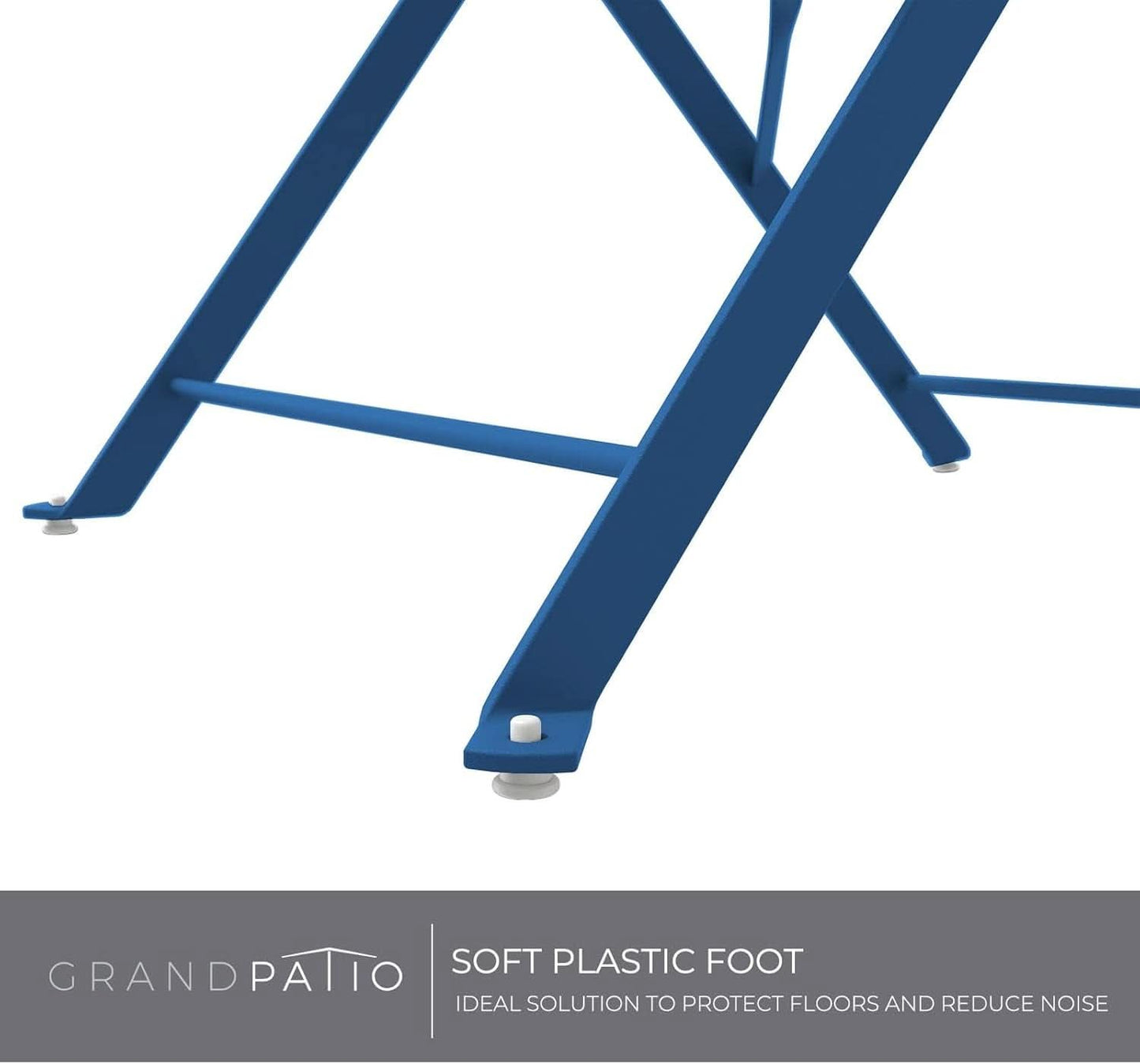 Peacock Blue Folding Patio Bistro Set 3 Piece Outdoor
