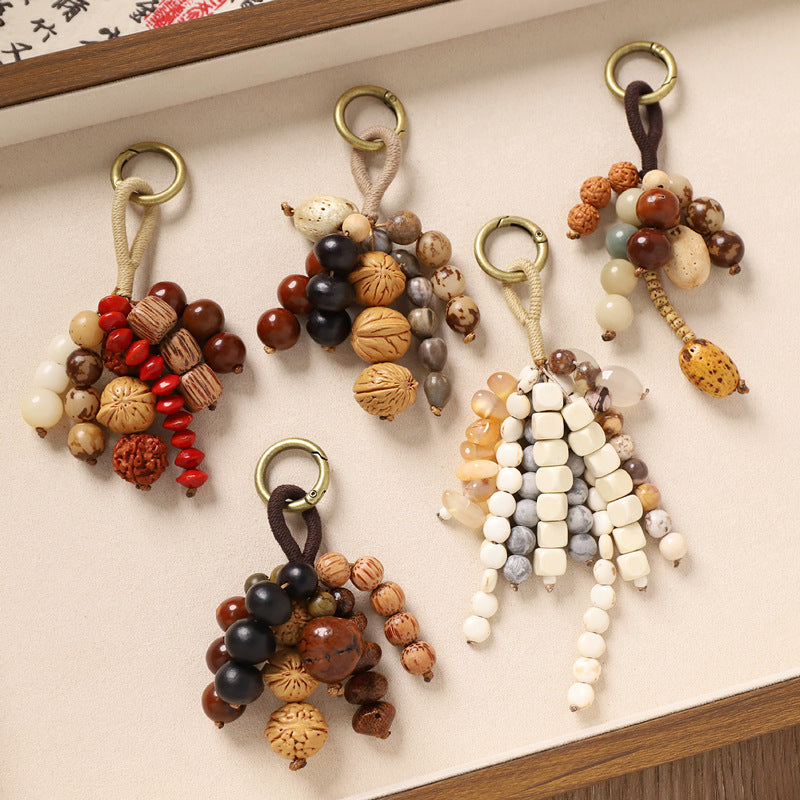 New Chinese-style Wish-Fulfillment Seed-Bead Bag Charm Keychain
