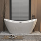 Modern Acrylic Freestanding Tub, Gloss White, Chrome Overflow and Pop-Up Drain
