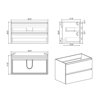 Alice - Bathroom Vanity With Sink, Wall Mounted, Floating