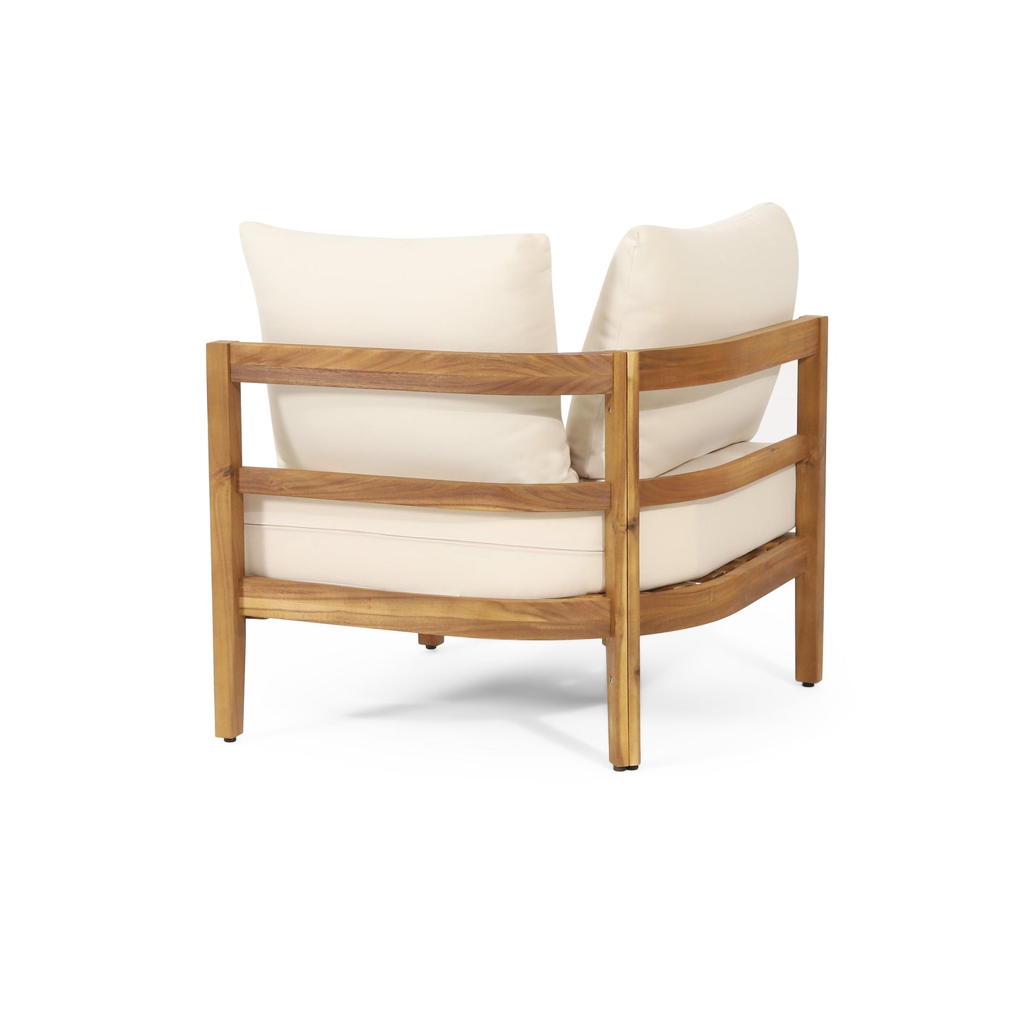 Outdoor Conversation Set Acacia Wood PE Wicker 4 Piece