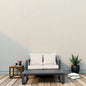 Outdoor Loveseat Set Aluminum Milky White 2 Piece with Coffee Table
