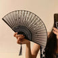Portable Hand Fold Fan New Chinese Style Dance Props Retro Shell Fan Woman Men Bamboo Wood Silk Flower Folding Fan