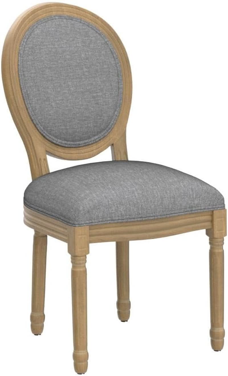 Light Grey Upholstered Dining Chairs Set Of 2 Round Back