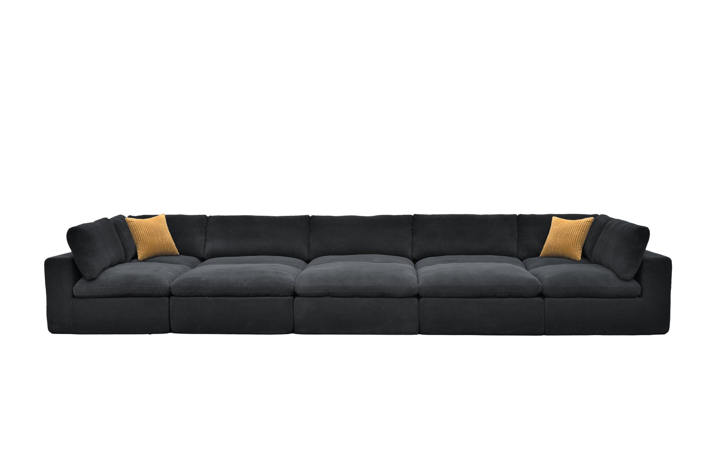 Sectional Sofa Modular Polyester Dark Gray 10 Seat