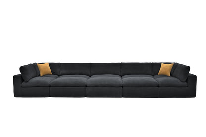 Sectional Sofa Modular Polyester Dark Gray 10 Seat