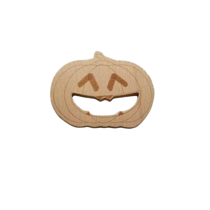 Pumpkin Jack-O-Lantern Wooden Teether Halloween Toy