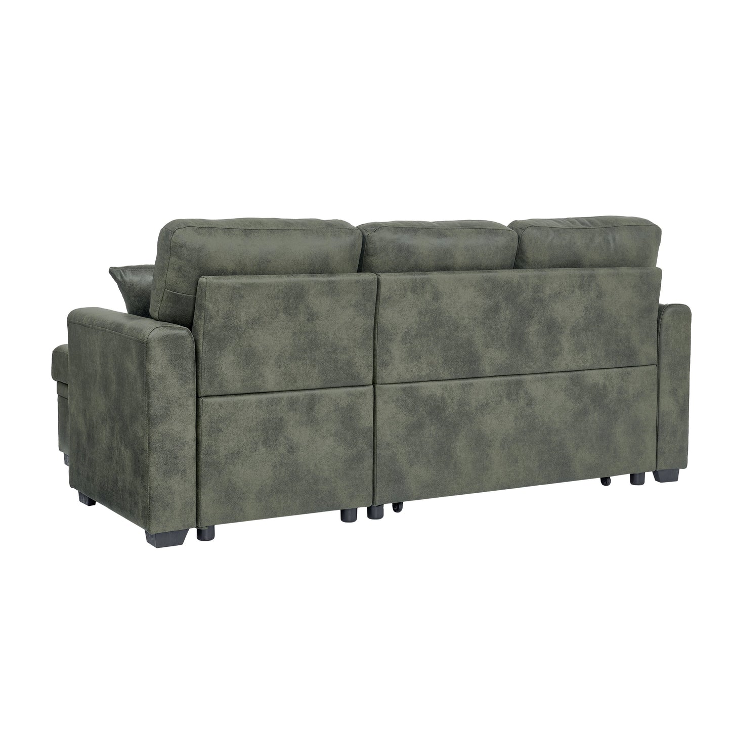 Sectional Sofa L-Shape Olive Green Sleeper 71