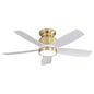 42" Flush Mount Ceiling Fan with LED Light & Remote – Dimmable 3CCT, Reversible DC Motor | Black, Gold & Black+Gold