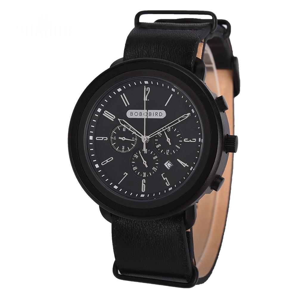 Mens Fashionable Sporty Wooden Quartz Watch