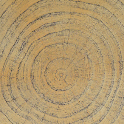 MGO Twist Shape Side Table, Wood-like Texture, Natural, 11.75x11.75x17 in
