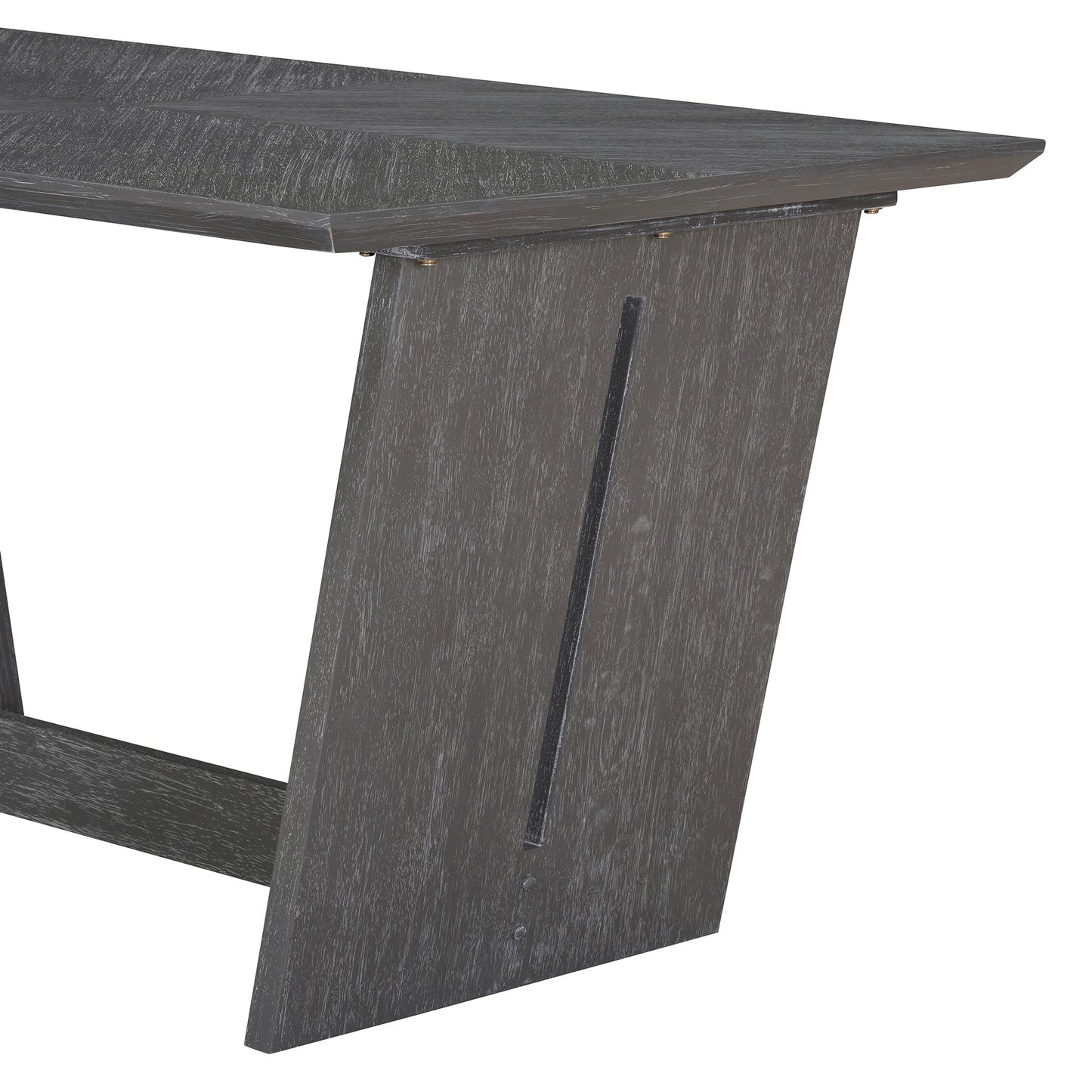 6-Piece Retro Dining Table Set for 6, 60' Wood Kitchen Table and Chairs Set of