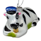 Glass Milk Cow Figurine Ornament - 4 Inch