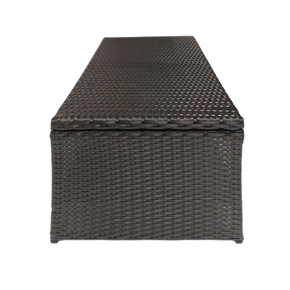 Outdoor Coffee Table Wicker Steel Brown Round 39in
