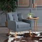 Accent Chair Mid-Century Charcoal Fabric Tufted Back Wood Legs 25x30x31 In