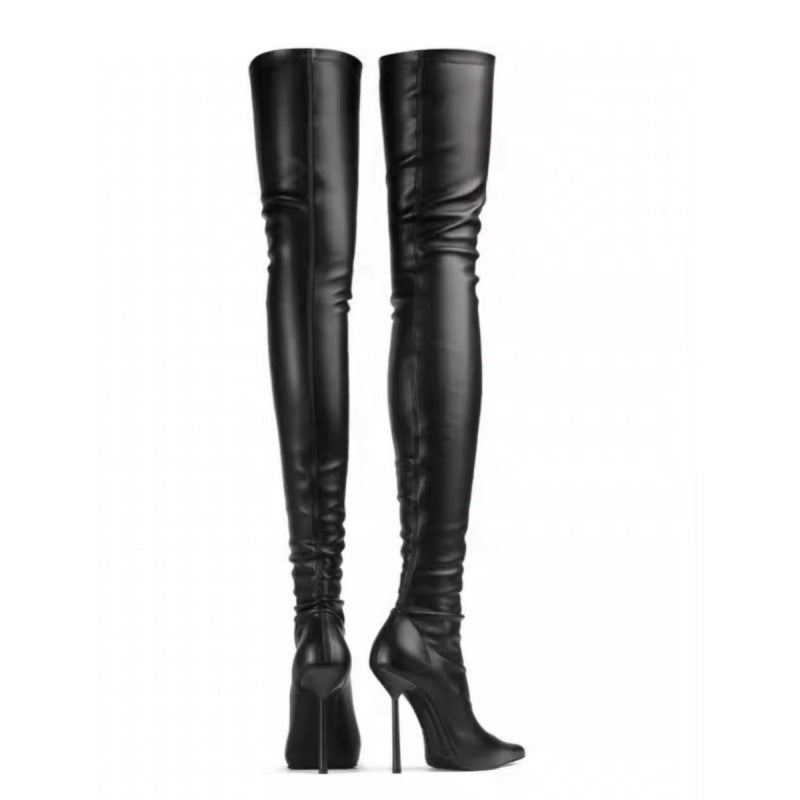 Fashionable Pointed-toe Stiletto Ultra-high-heeled Over-the-knee Plus-size Womens Boots