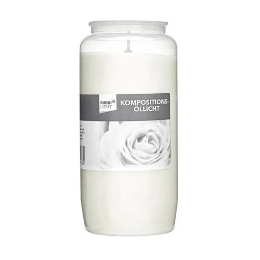 Rubin Licht White Candle No: 7 - Long-Lasting Outdoor Candle with 110 Hours Burn Time